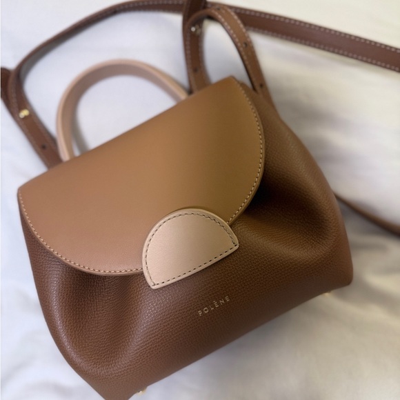 Polene Handbags - POLENE Numero Un Trio Camel Leather Women's Bag